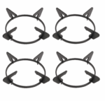 Itida Glass Top Gas Stove Pan Support – Round Shape, Easy to Fit, Black Color, Size: 15x15x5cm, Iron Pack of 4 - Image 2