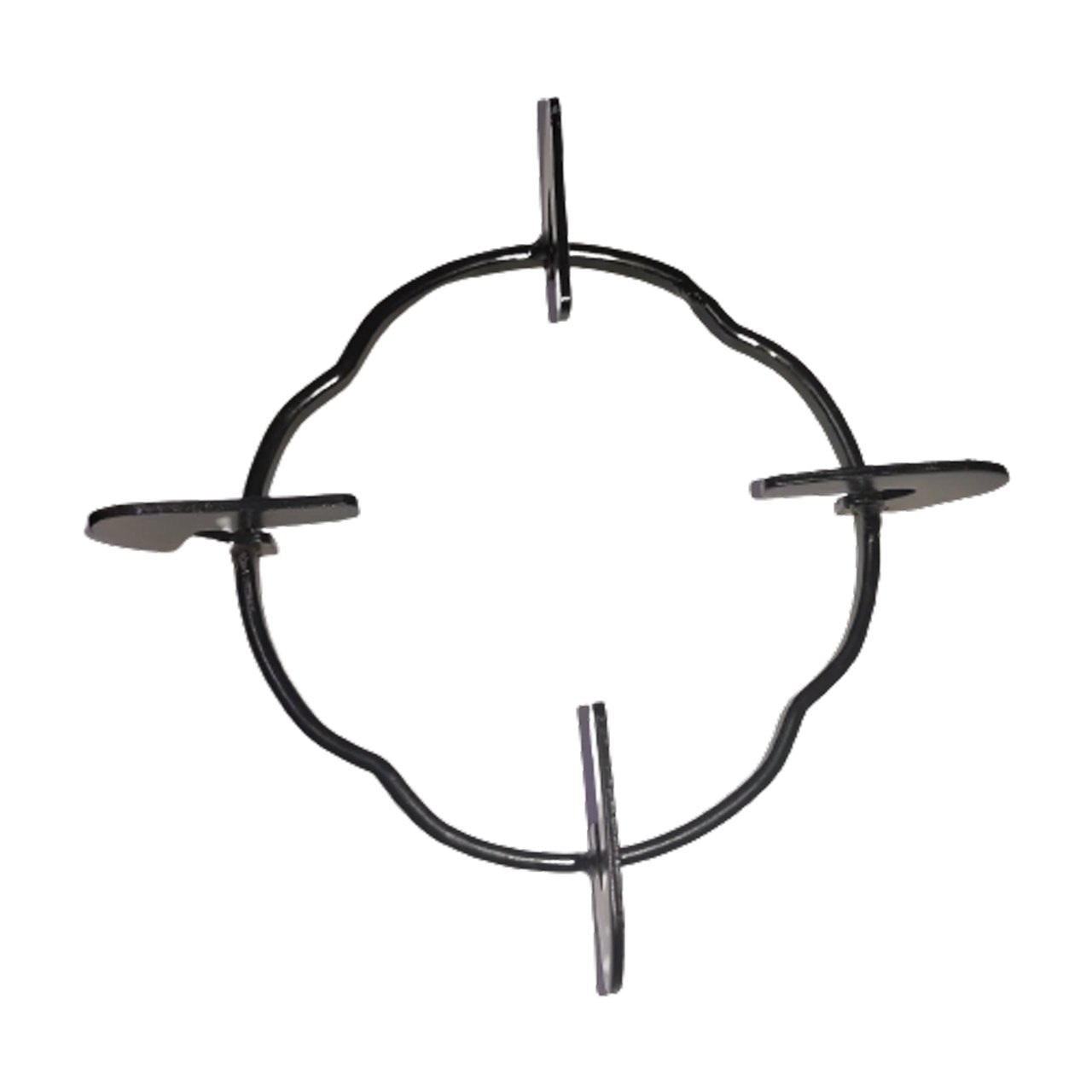 Black Iron 4 Bend Round Gas Pan Support – Pack of 1 (Round Distance 14.5 x 14.5 cm)