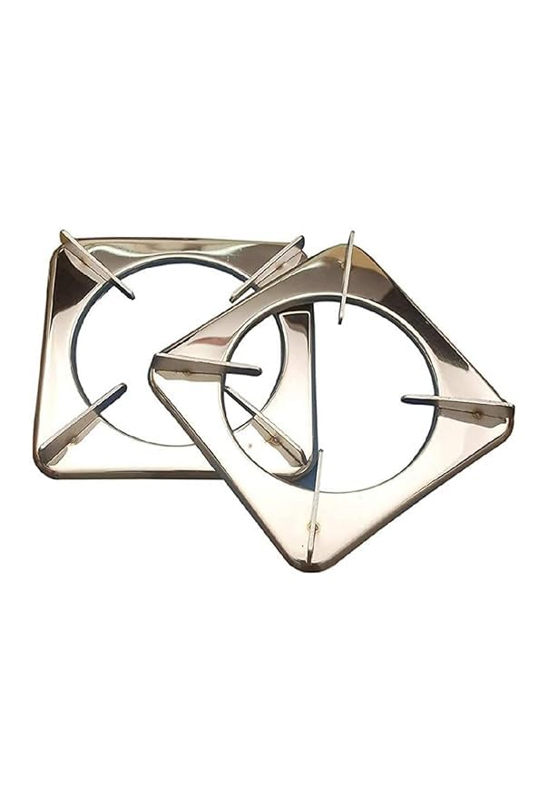 Stainless Steel Square Pan Support | LPG Gas Stove Stand | Steel Body 2 Burner Gas Stove Stand – Pack of 2